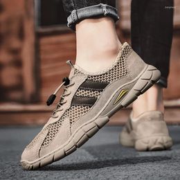 Casual Shoes Brand Summer Mesh Men's Breathable Flat Outdoor Non Slip Walking Men Sneakers Zapatillas Hombre Big Size