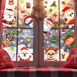 Window Stickers Christmas Clings Decals Santa Claus Snowman Sticker Winter Wall