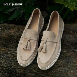 Casual Shoes 2024 Handmade Tassels Decoration Solid Boat Zapatos Para Mujeres Daily Office Lady Concise Suede Woman Flats