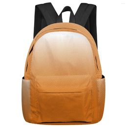 Backpack Gradient Wave Dot Orange Solid Colour Women Man Backpacks Waterproof School For Student Boys Girls Laptop Bags Mochilas