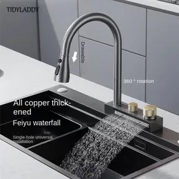 Kitchen Faucets Faucet Waterfall Sink Multifunctional Rotatable Pull Out Water Tap Accessories