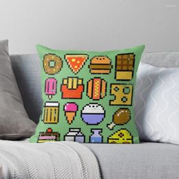 Pillow 8 Bit Foodie V2 Distressed Throw Cover Polyester Pillows Case On Sofa Home Car Seat Decor