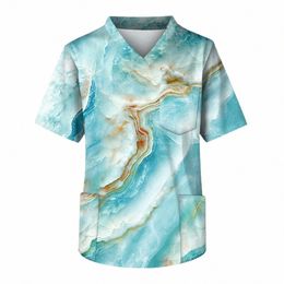 men's Nurse Uniforms Printed Nursing Scrub Tops Pet Shop Men'S Working Clothes Male Overalls Fi Pocket Blouse y5Xp#