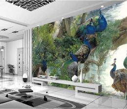 Wallpapers Customized Wallpaper For Walls Forest Peacock Frescoes 3d Wall Murals Home Decoration