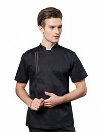 chef Costume Hotel Kitchen Cooking Uniform Restaurant Men's Cook Jacket Catering Women Waiter Breathable Mesh Workwear J4Dy#