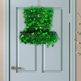 Decorative Flowers ST. Patrick's Day Wreath Artificial Housewarming Door Ornaments Shamrock