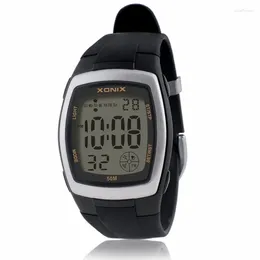 Wristwatches Classics Men Women Sports Watch Countdown LED Digital Student Stopwatch Waterproof 50m Swimming Diving Alarm Clock PU Strap BW