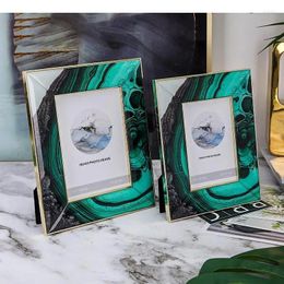 Frames Green Ripple Texture Po Frame Glass For Pictures Desk Decoration Figures Portrait Framed Art Aesthetics Room Decor