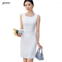 Casual Dresses NAVIU Spring Women Dress 2024 Elegant Office Ladies Midi Clothing Sleeveless O Neck Slim Improve Vestidos De Verano