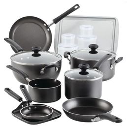 Cookware Sets 20-Piece Easy Clean Aluminium Nonstick Pots And Pans Set Grey