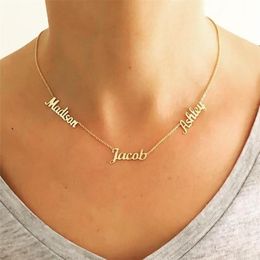 Multiple Name Necklace Personalised Children Mom Family Custom Minimalist Friendship Handmade Grandma Jewellery Mothers Day Gifts 22254k