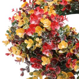 Decorative Flowers Eye-catching Wreath Realistic Simulated Eucalyptus Vibrant Fade-resistant Holiday Decoration For Home Pendant Low