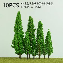 Decorative Figurines 10pcs Plastic Model Trees Micro Landscape Railway Layout Decoration DIY Accessories