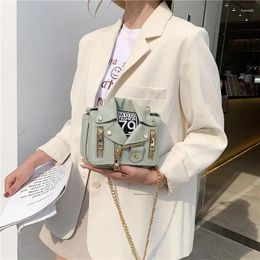 Bag European Brand Design Chain Motorcycle Bags Women Clothing Shoulder Rivet Zipper Jacket Messenger Leather Handbags