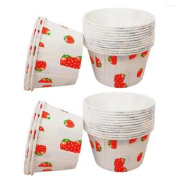 Disposable Cups Straws 100 Pcs Cake Dessert Plastic Boxes Cupcake Cases Ice Cream Mini Glasses For