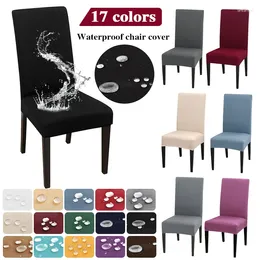 Chair Covers Waterproof For Dining Room Spandex Elastic Slipcover Case Stretch Seat Cover El Banquet Restaurant