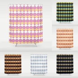 Shower Curtains Simple Retro Round Pattern Bathroom Curtain Home Decoration Waterproof Bathtub Creative Personality