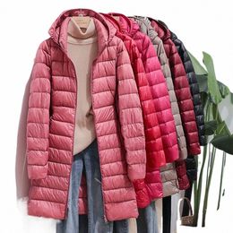 korean Fi Slim Remove Hooded Parka Fiable Outerwear 2023 Winter Womens Down Jackets Lg Light Thin Coat Puffer Jacket J4s4#
