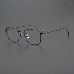 Sunglasses Frames 5g Quality Square Vintage Titanium Glasses Frame For Men Women Optical Myopia Reading Prescription Lens Designer