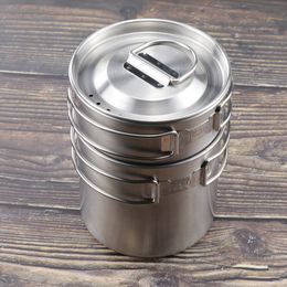 304 stainless steel two-piece set of coffee cups, picnic and barbecue cups outdoor cookware set, pot