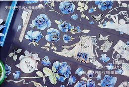 Gift Wrap Fairy Gothic Theme Blue Rose Butterfly Silver Shiny PET Tape Planner DIY Card Making Scrapbooking Plan Decorative Sticker