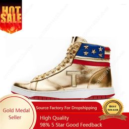 Casual Shoes Gold Trump Sneakers 2024 MAGA Never Surrender High Top Sneaker Gym Basketball Shoe Men's Boots Road