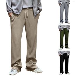Men's Pants Casual Style Wide Leg Straight Stylish All-Match Solid Pantalons Male Elastic Waist Loose Trousers S-5xl
