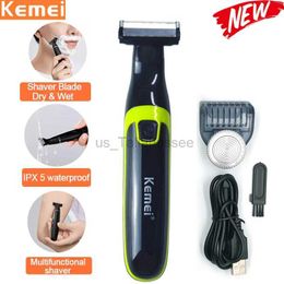 Electric Shavers Kemei Electric Shaver For mens Electric Pubic Razor Hair Trimmer Body Grooming Clipper for Women Bikini Epilator Mini Shaver 240329