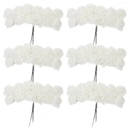 Decorative Flowers 144 Pcs Mini Roses Fake Flower Wedding Decoration Decorations For Ceremony Faux Decorate Heads Prop