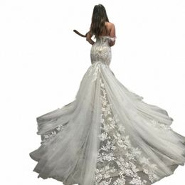 lorie Mermaid Wedding Dres Sweetheart Neck Off The Shoulder Backl Lace Appliques Country Bridal Gown Plus Size 2024 r4Zy#