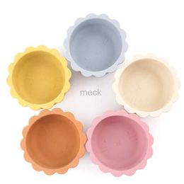 Cups Dishes Utensils Flower Shape Childrens Tableware Food Grade Feeding Baby Bowl Popular Dishes Plates Dining Appliance Newborn Accessories 240329