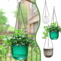 Planters Hanging Flower Pot Self Watering Hanging Flowerpots Thickened Plastic Plant Pot Basket Hydroponic Soil Cultivation Lazy Planter