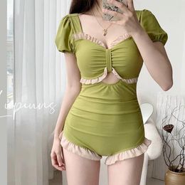 Women's Swimwear 2024 Sexy One Piece Swimsuit Women Solid Color Slip Swim Dress Monokini Bathing Suit High Waist Beachwear Femme