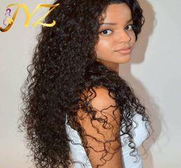 Top Quality Lace Front Wigs Brazilian Malaysian Peruvian 130 Density Swiss Lace Curly Full Lace Wigs Deep Curly Hair9248604