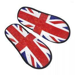 Slippers Winter Slipper Woman Man Fashion Fluffy Warm Grunge Union Jack Flag House Funny Shoes