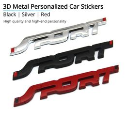 Adesivo de carro estilo metal 3d cromado preto auto tronco corrida esporte palavra letra logotipo emblema decalque adesivos acessórios de decoração