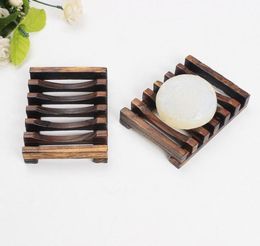 Wooden Soap Dish Carbonised Wood Dish Storage Holder Mildew Proof Drain Rack Natural Biodegradable Bathroom Accessories5312790