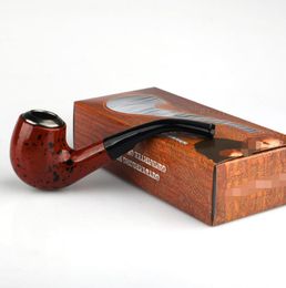 Beginner wooden Colour Plastic Tobacco Smoking Cigarette Hand Pipe Holder With Metal Bowl Cover Retail Box Philtre Tube Accessories 7896091