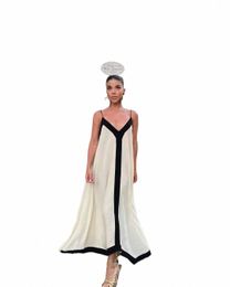 icclek Traf 2024 Women's Stitching Camisole Dr Summer Sexy Prom Female Dr Zevity Elegant and Pretty White Dr 84IP#