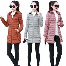 2023 New Women's Clothing Winter Hooded Warm Coat Slim Cott Padded Jacket Female Medium-lg Parkas Mom Fi Outerwear w1n1#