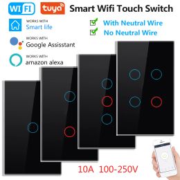 Control Tuya Smart Life Home WiFi Switch Wireless Remote Control Wall Switch 1/2/3/4 Gang Control Touch Sensor Switch Alexa Google Home