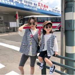 Jackets Baby Girl Fashion Plaid Vest Jacket Elegant Girls Kids Classic Cardigan Children Clothes