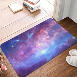 Bath Mats Starry Sky Mat Purple Galaxy Space Velvet Soft Toilet Pad For Shower Home Entrance Anti-Slip Floor Printed Bathroom Rug