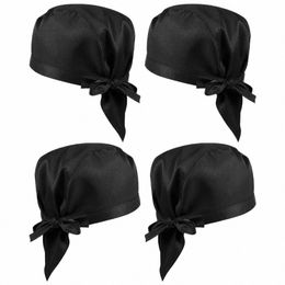 4pcs Chef Hats Waiter Uniform Caps Bakery Hats Restaurant Cook Hats n6ft#