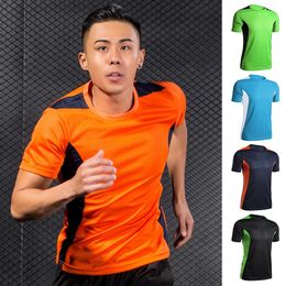 Male Quick Dry Football Jerseys Soccer t Shirts Shorts Sleeve Basketball Gym Fitness Top Uniform Sportswear 240321