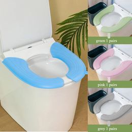 Toilet Seat Covers 1 Pair Waterproof Cover Closestool Mat Washable Bathroom Accessories Pure Colour Soft Cushion Universal