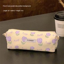 Storage Bags Bag Pen Easy To Carry High Capacity Cute Supplies Wash Tulip Up Casual Minority Cosmetic