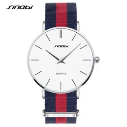 Lover's Brand SINOBI Watches Men Women Fashion Casual Sport Clock Classical Nylon Quartz Wrist Watch Relogio Masculino Femini280O