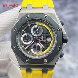 Celebrity AP Wrist Watch Royal Oak Offshore Series 26207IO Mens Watch Limited Edition Titanium Black and Yellow Timing 42mm Automatic Mechanical Watch