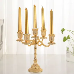 Candle Holders Alloy Holder Three-Headed Candlestick For Party Weddings Candlelight Dinners Romantic Candelabrum